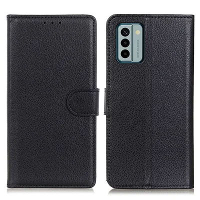 For Nokia G22 Wallet PU Leather Phone Case Stand Litchi Texture Cell Phone Cover - Black