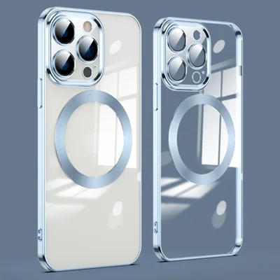 Чехол для телефона iPhone 11 Pro Max, TPU-чехол для задней крышки, совместимый с MagSafe - нежно-голубой