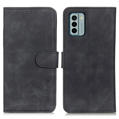 KHAZNEH For Nokia G22 Retro Texture Phone Leather Case Wallet Stand Protective Cover - Black
