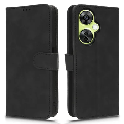 Phone Wallet Case for OnePlus Nord CE 3 Lite 5G / Nord N30 5G , PU Leather Skin-touch Protective Stand Phone Cover - Black