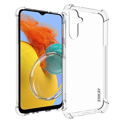 ENKAY HAT PRINCE Para Samsung Galaxy M14 5G Anti-slip Strip Edge Capa de Telefone Soft TPU HD Capa de Telefone Transparente