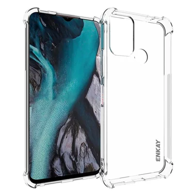 ENKAY HAT PRINCE For Nokia C22 Drop Protection Cell Phone Case Anti-slip Strip Edge TPU Clear Phone Cover