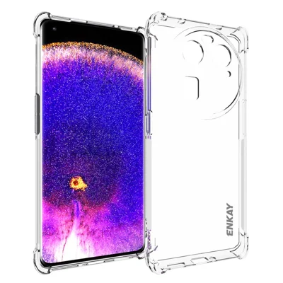 ENKAY HAT PRINCE For Oppo Find X6 Cell Phone Cover Anti-slip Strip Edge TPU Shockproof Phone Shell Case