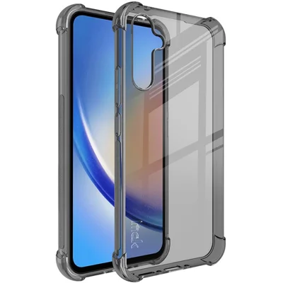 IMAK For Samsung Galaxy A34 5G TPU Phone Back Case Clear Anti-fall Airbag Cover - Transparent Black