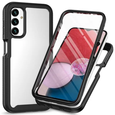 3-in-1 Phone Case for Samsung Galaxy A24 4G (162.1 x 77.6 x 8.3mm) Anti-Drop Detachable Phone Case with PET Screen Protector - Black