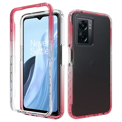 For OnePlus Nord N300 5G / Oppo A57 4G / A57 (2022) 5G / A77 4G / A77 5G Gradient Color Case TPU PC Phone Shell - Gradient Red