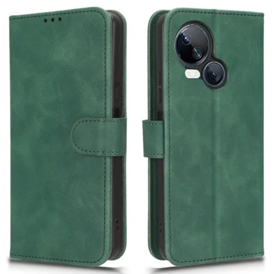 For TECNO Spark 10 5G Anti-Drop PU Leather Wallet Stand Case Skin-Touch Protective Phone Cover - Green