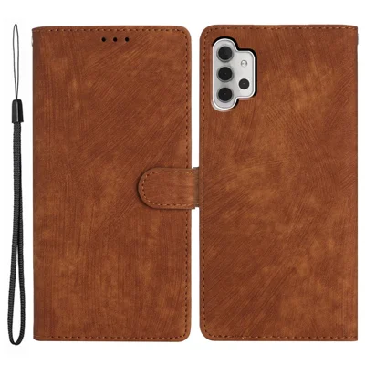 For Samsung Galaxy A32 5G / M32 5G PU Leather Wallet Mobile Case Skin-touch Anti-drop Shell with Stand - Brown