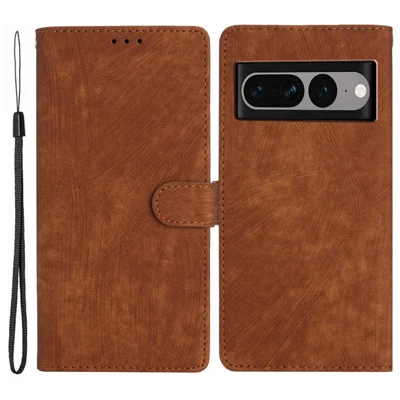 For Google Pixel 7 Pro 5G PU Leather+TPU Wallet Cover Skin-touch Stand Magnetic Phone Case - Brown
