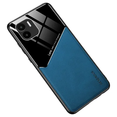 Für Xiaomi Redmi A1 4G / A2 4G Magnetische Autohalterung Handyhülle PU-Leder beschichtet TPU + PC-Abdeckung - Blau