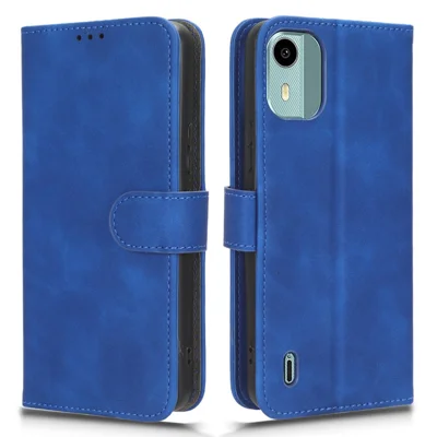 PU-Lederhülle für Nokia C12 4G / C12 Plus / C12 Pro, hautfreundliche Wallet-Standhülle, Schutzhülle für Handy - Blau