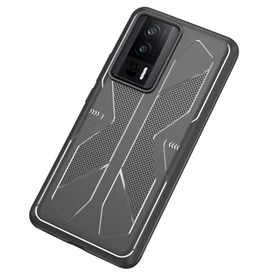Capa Suave de TPU para Xiaomi Poco F5 Pro 5G / Redmi K60 Pro 5G / K60 5G, Capa Protetora contra Quedas com Textura Anti-risco para Telemóvel - Cinzenta