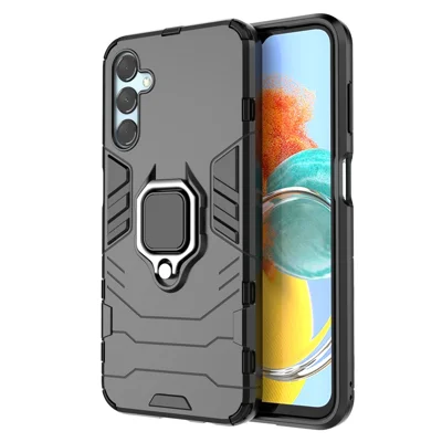Per Samsung Galaxy M14 5G TPU+PC Phone Case Anello Supporto Supporto antishock Cover - Nero