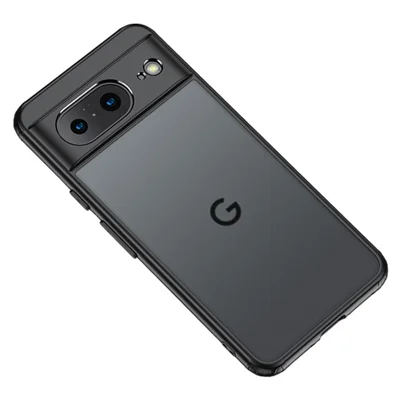 For Google Pixel 8 Slim Cell Phone Case Airbag Protection Anti-Scratch PC+TPU Phone Shell Cover - Matte Black