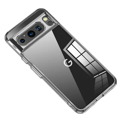 For Google Pixel 8 Pro Hard PC+TPU Phone Case Drop Protection Smartphone Cover - Transparent