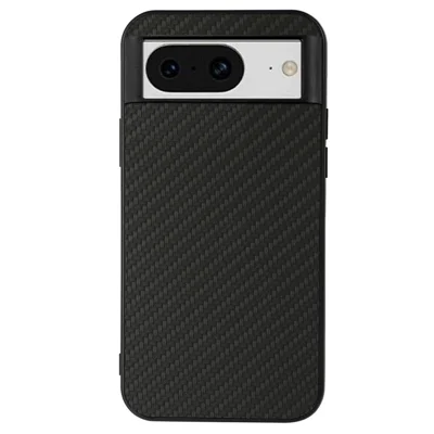 For Google Pixel 8 Carbon Fiber Texture Drop-proof Phone Case PU Leather Coated TPU Cover - Black