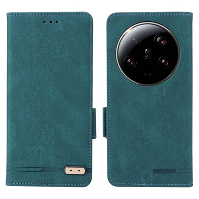 Für Xiaomi 13 Ultra PU-Leder Flip-Folio-Hülle Hardware-Dekor Brieftasche Standfuß Handyhülle - Blau