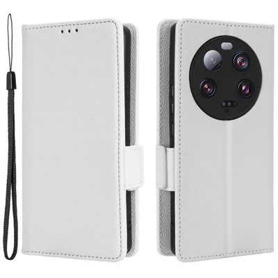 Für Xiaomi 13 Ultra Anti-drop Handyhülle Litchi-Textur Ständer PU-Leder Brieftasche Handyhülle - Weiß