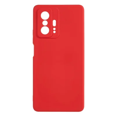 For Xiaomi 11T Pro 5G / 11T 5G Rubberized Fiber Lining Phone Cover Flexible TPU Phone Case - Red
