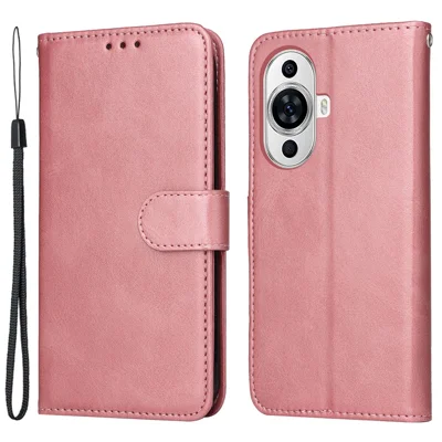For Huawei nova 11 / nova 12s 4G / nova 12 Lite 4G Wallet Case PU Leather  Calf Texture Flip Stand Phone Cover - Rose Gold