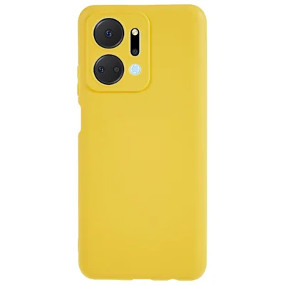 Voor Honor X7a 5G Dunne Matte TPU Telefoonhoes Zachte Achterkant Beschermende Cover - Geel