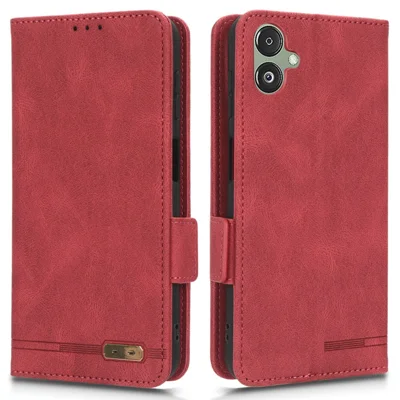 Pour Samsung Galaxy F14 5G Fall Proof Phone Case Hardware Decor PU Leather Wallet Stand Cover - Rose