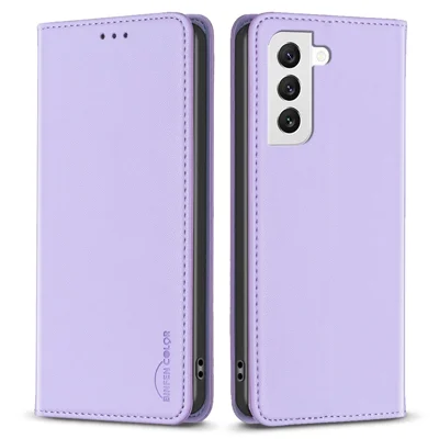 BINFEN COLOR BF18 Pour Samsung Galaxy S21+ 5G Étui en cuir PU Fentes pour cartes Rabat Magnétique Étui de téléphone - Violet