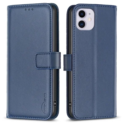 BINFEN COLOR BF17 Para iPhone 11 Funda de Cartera de Piel de PU Magnética de Folio Flip Stand - Azul