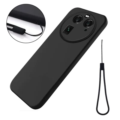 For Oppo Find X6 Liquid Silicone Anti-drop Phone Case Soft Lining Anti-scratch Cover - Black