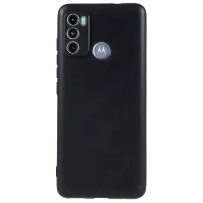 Matte TPU Phone Cover for Motorola Moto G60 , Drop-proof Cell Phone Back Case - Black