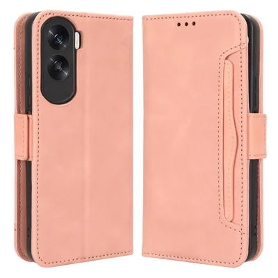 For Honor 90 Lite 5G / X50i 5G Multiple Card Slots Phone Case PU Leather Phone Cover with Stand Wallet - Pink