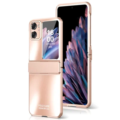 For Oppo Find N2 Flip 5G PC Phone Case Matte Electroplating Anti-scratch Cell Phone Cover - Rose Gold