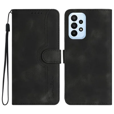 YX0030 For Samsung Galaxy A33 5G Phone Case Imprinted Pattern PU Leather Wallet Cover with Stand - Black