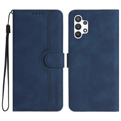 YX003 For Samsung Galaxy A13 4G PU Leather Flip Stand Phone Case Imprinted Wallet Cover - Sapphire
