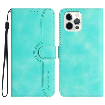YX003 For iPhone 13 Pro Max 6.7 inch PU Leather Shockproof Phone Case Flip Stand Imprinted Wallet Cover - Baby Blue