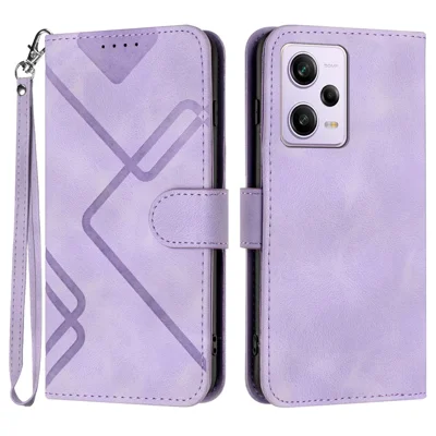 YX0040 Pour Xiaomi Redmi Note 12 Pro+ 5G Smartphone Etui Portefeuille en Cuir Imprimé Rabat Support - Violet Clair