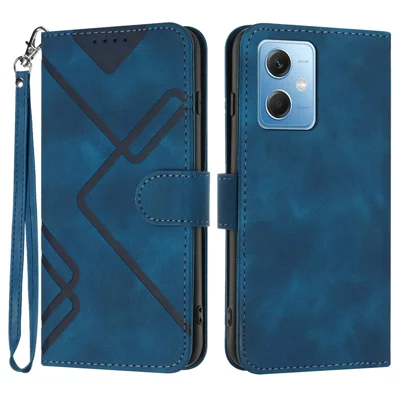 YX0040 Für Xiaomi Redmi Note 12 5G (China) / (Indien) / (Global) / Poco X5 5G Geldbörsen-Handyhülle mit geprägtem Muster, PU-Leder-Ständer-Cover - Saphir