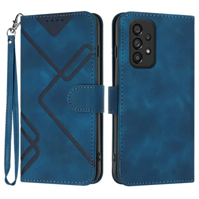 YX0040 For Samsung Galaxy A53 5G Phone Stand Case Imprinted Pattern PU Leather Cover Wallet - Sapphire
