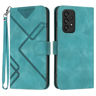 YX0040 For Samsung Galaxy A73 5G Anti-Dust PU Leather Cover Wallet Phone Stand Case with Imprinted Pattern - Baby Blue