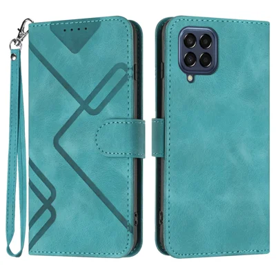 YX0040 Für Samsung Galaxy M53 5G TPU+PU-Lederabdeckung Bedrucktes Muster Wallet Phone Stand Case - Baby Blau