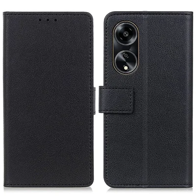 For Oppo A1 5G / A98 5G Anti-Scratch PU Leather Stand Wallet Cell Phone Cover Anti-drop Flip Phone Case - Black