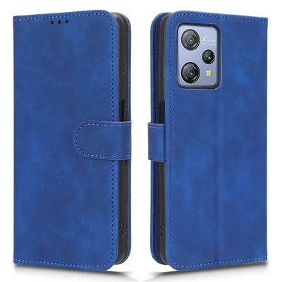 Für Blackview A53 Pro PU-Leder Flip Phone Case Stand Wallet Skin-touch Cover - Blau