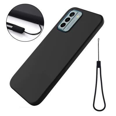 For Nokia G22 Soft Lining Anti-drop Cover Liquid Silicone Phone Protection Case - Black