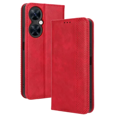 For Huawei Maimang 20 / nova 11i / Enjoy 60 Pro Magnetic Closing Leather Case Stand Wallet Phone Cover - Red