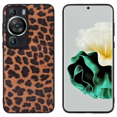 Für Huawei P60 Pro Präzise Ausschnitte Kameroschutz PU-Leder beschichtete PC+TPU-Abdeckung Handyhülle - Leopard