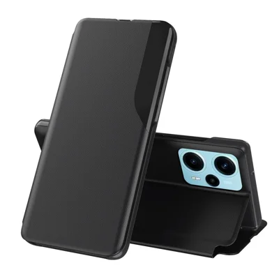 For Xiaomi Poco F5 5G / Redmi Note 12 Turbo Phone Case Folio Flip PU Leather Stand Cover - Black