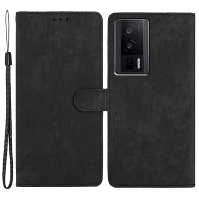 For Xiaomi Redmi K60 5G / K60 Pro 5G / Poco F5 Pro 5G PU Leather Case Skin-touch Phone Cover with Stand Wallet - Black