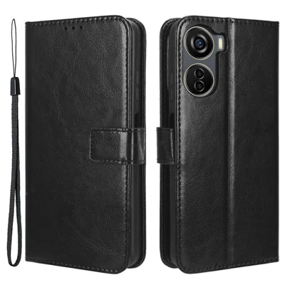 PU Leather Case for ZTE Blade V41 Vita / Blade V50 Design 5G / V40 Design / Axon 40 Lite / nubia Neo , Wallet Cell Phone Stand Cover - Black