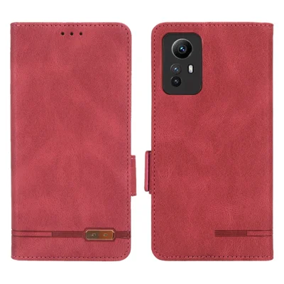 For Xiaomi Redmi Note 12S 4G Dustproof Phone Case Hardware Decor Stand Cover Wallet PU Leather Shell - Rose