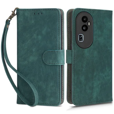 For Oppo Reno10 Pro+ 5G Fall Proof Wallet Cover RFID Blocking PU Leather Stand Phone Case - Green